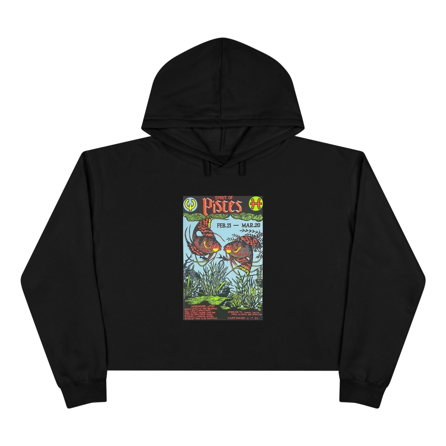 Spirit of Pisces Zodiac Women's Cropped Hoodie