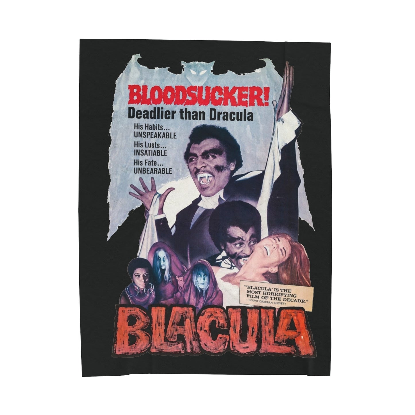 Blacula Velveteen Plush Blanket